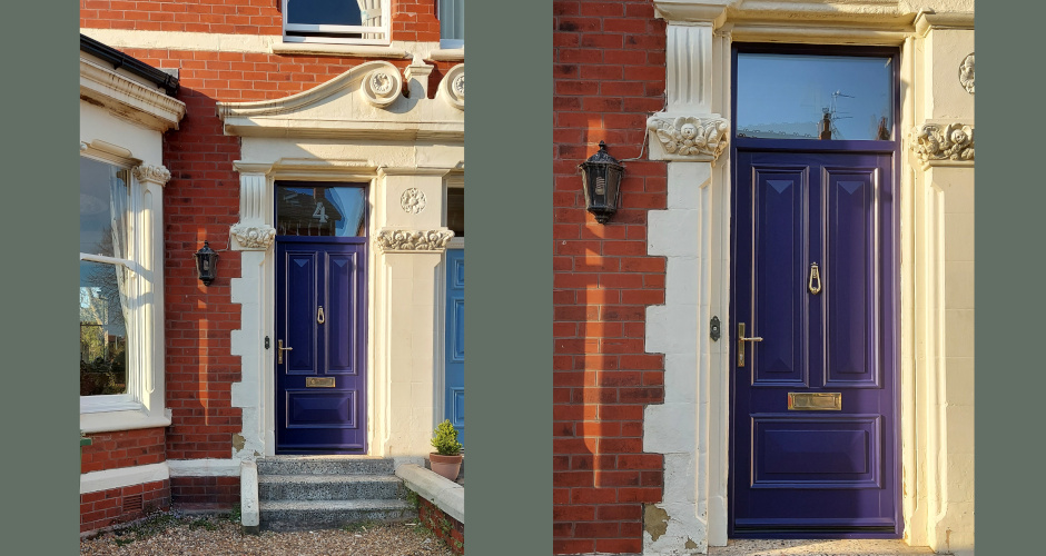 Replica victorian front door in long lasting accoya wood